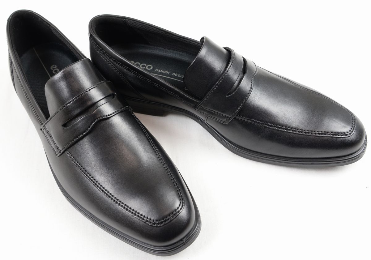 ●ECCOエコー クィーンズタウン コインローファー(黒,EU45(28.0),858914 01001)新品