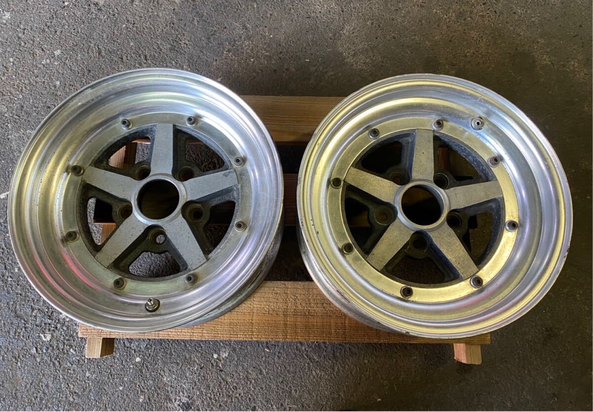 A6571 WORK Equip ワーク エクイップ 14×6.５J　PCD114.3-5穴　ハブ径約72mm アルミホイール　２セット　美品