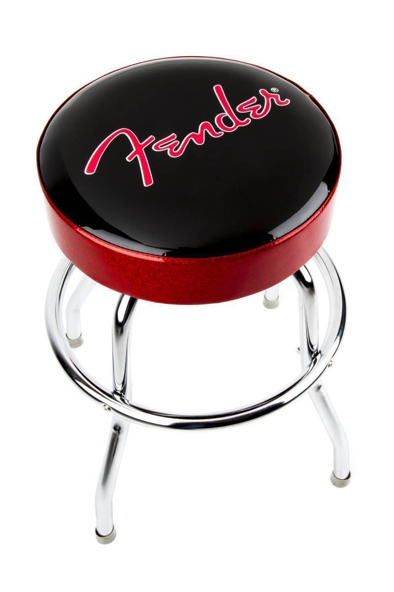 フェンダー FENDER RED SPARKLE LOGO BARSTOOL BLACK AND RED SPARKLE レッド スパークル ロゴ バースツール 24インチ