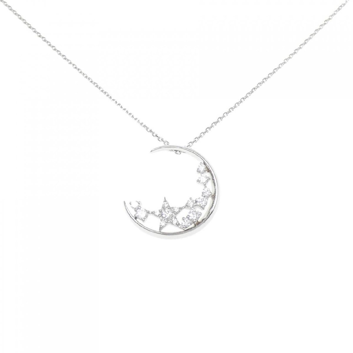 スタージュエリー ムーン×スター ダイヤモンド ネックレス 0.21CT