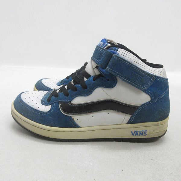 Q■【26cm】バンズ/VANS スエードミッド レザーシューズ/スケーター■白×青MENS/28【中古】