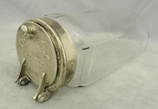 菓子瓶 ウランガラス T.SAITO SYOTEN CAKE VESSEL 硝子瓶 容器 レトロ ガラス インテリア アンティーク レトロ 中古 TOKYO JAPAN　