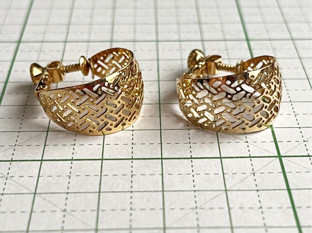 K ★レア★　美品　海外製　刻印あり ネイピア　NAPIER　イヤリング　◯219 送料185円〜　アンティーク　ビンテージ　
