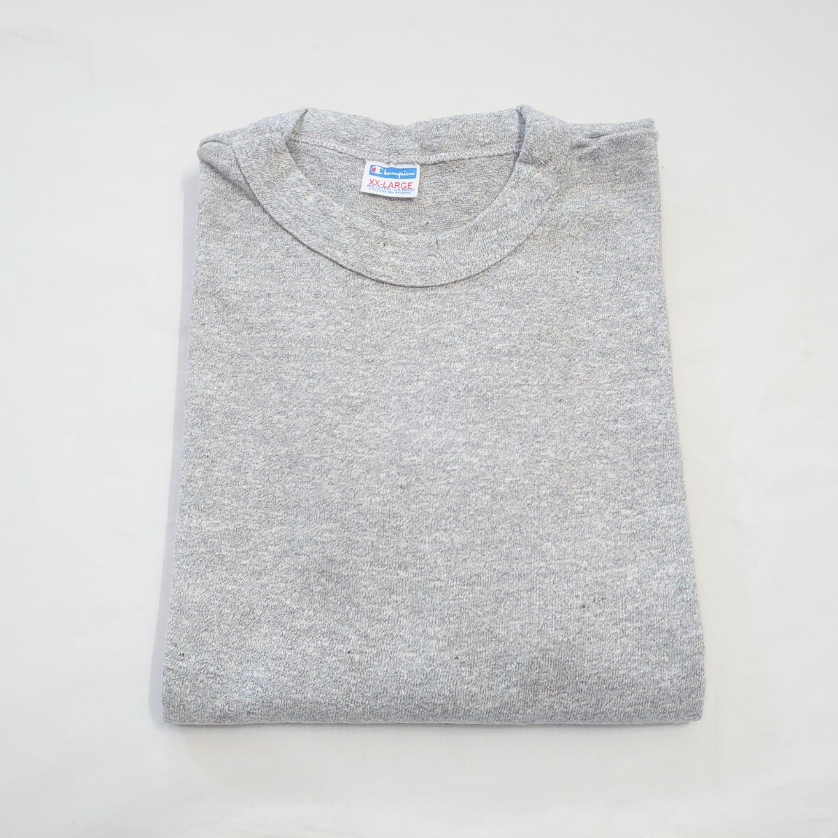 70s XXL デッドストック チャンピオン ビンテージチャンピオン チャンピオン8812 8812ボディ グレー杢 ビンテージ無地Tシャツバータグ