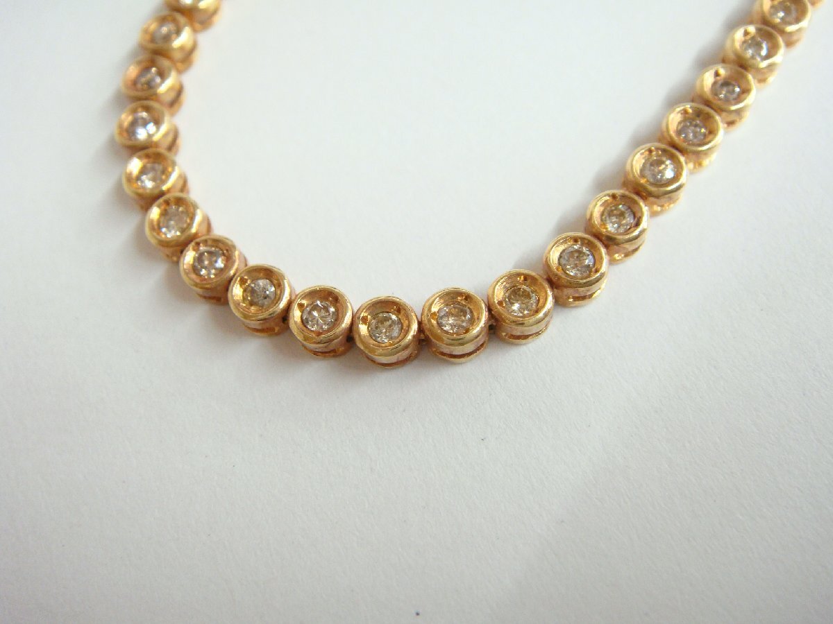 6304RT【本物保証】 K18 ダイヤ1.0ct テニスブレスレット (約)17.5cm (約)9.5g