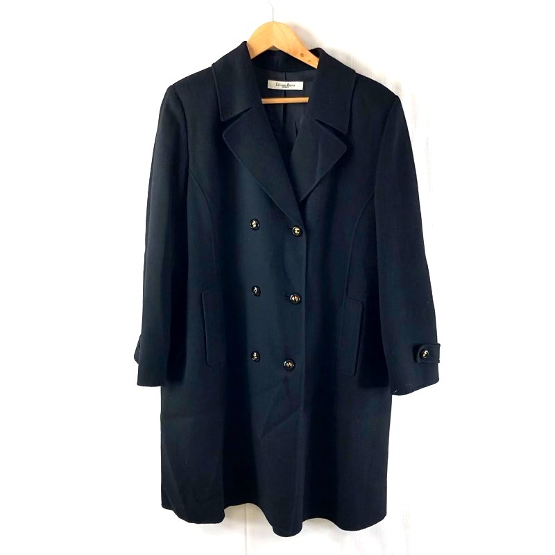 リリアンビューティー Liliane Burty コート ロング サイドポケット 裏地付き ボタン 黒 LLサイズ 956233
