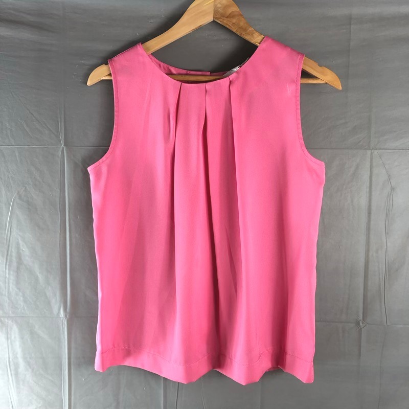 ディノス Dinos YNONYME カットソー ノースリーブ タック バックボタン タグ付き ピンク Lサイズ 949944