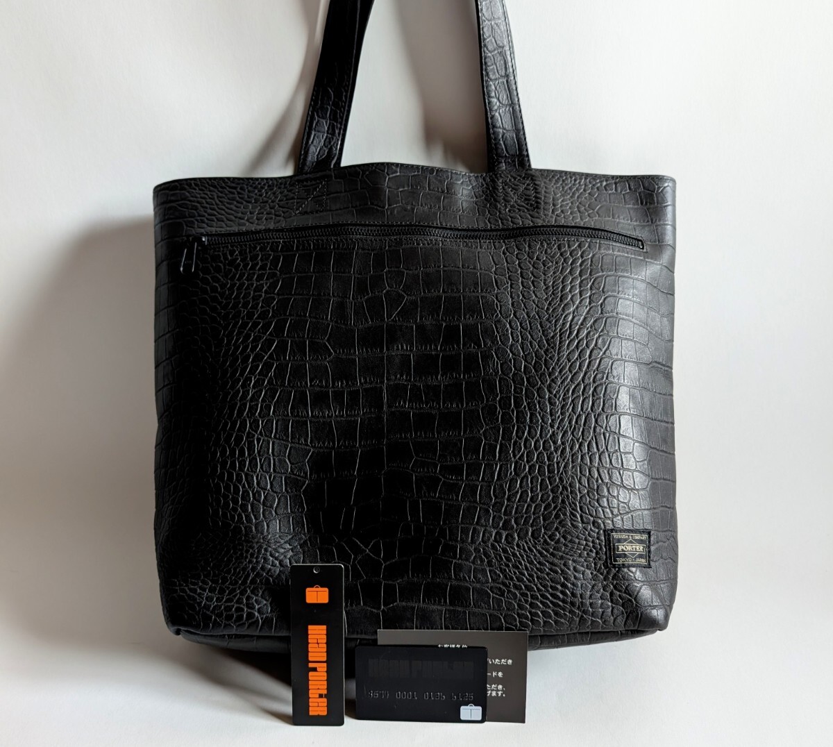 ★希少★ HEAD PORTER クロコ レザー 型押し 牛革 トートバッグ バッグ CROCO 