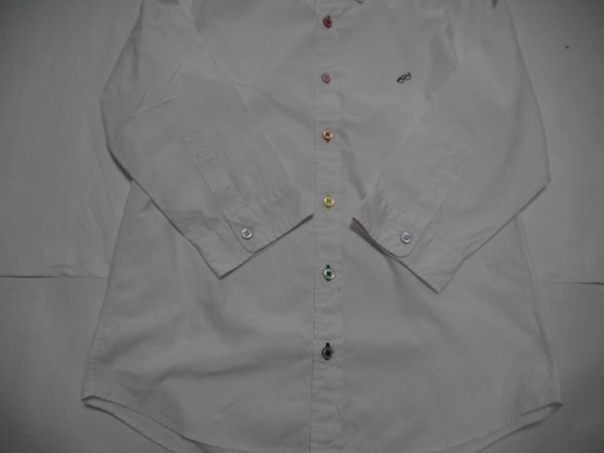 【【美　品】ユナイテッド・アローズ　GREEN LABEL RELAXING　ボタンダウン七分袖シャツ　ボタン7色　WHITE　サイズM　　