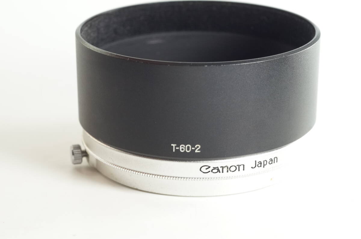 影TG『キレイ』Canon T-60-2 キャノン L85mm F1.5、L100mm F2他、望遠レンズ用 内径60mm カブセ式 メタルフード Lens Hood