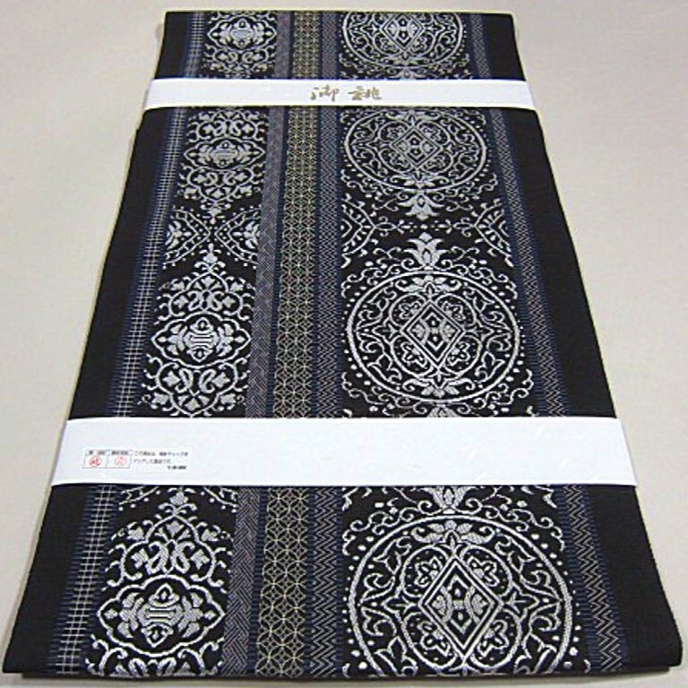 逸品　新品【御仕立上】正絹　本場筑前博多織八寸名古屋帯　黒