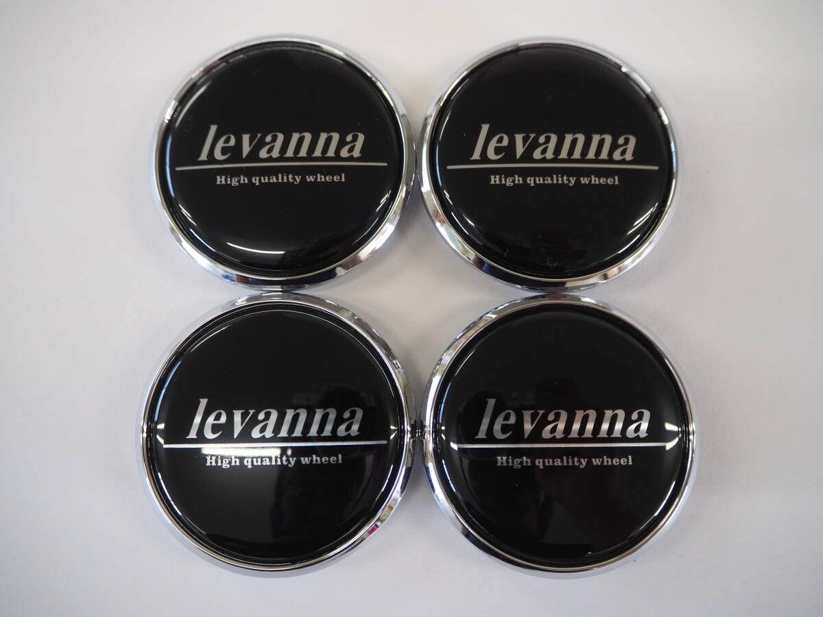 ☆新品☆送料無料☆ levanna V10-EX FFT 専用センターキャップ 台座 ブラックオーナメント付き 4個SET 補修用 アレンジカスタム等に