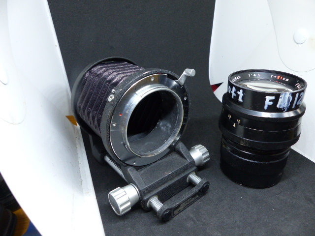 ブロニカS2 ECマウント ベローズ FUJINAR 210㎜F4.5 ソフト改レンズ付 現状品