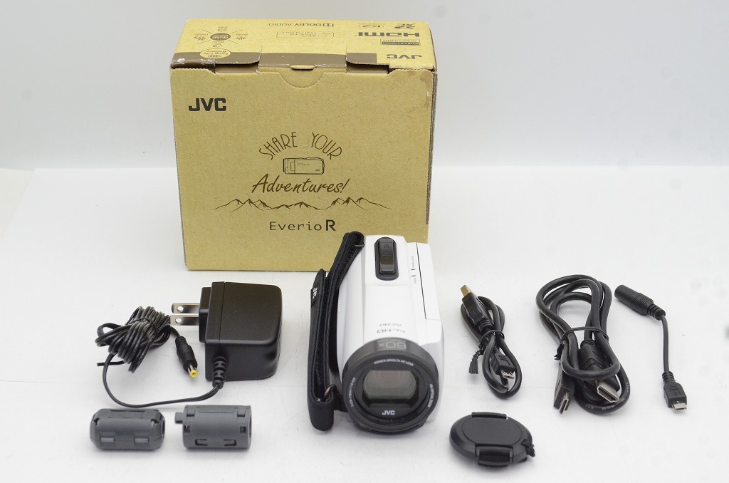 【適格請求書発行】 美品 JVC ケンウッド Everio R GZ-R480 デジタルビデオカメラ シャインホワイト 元箱付【アルプスカメラ】250607i