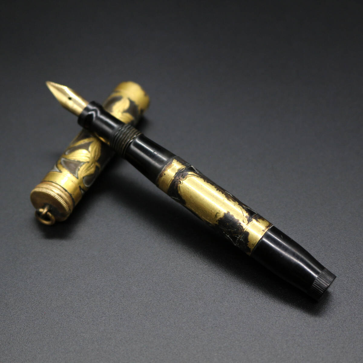 PARKER / 万年筆 / 透かし彫り / オーバーレイ / ブラウン×ゴールド / リングトップ / アンティーク / 筆記用具 / パーカー