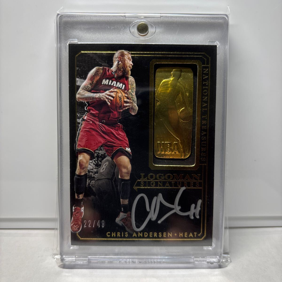 【最高級版　ロゴマン】　Chris Andersen /49 直筆　直書き　銀ペン　Auto サイン　2014-15 Panini NBA National Treasures 