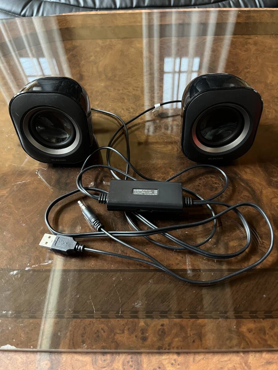 ○ELECOM/エレコム スピーカー MS-P08U ブラック USB給電 作動確認済 ゆうパックプラス 送料600円