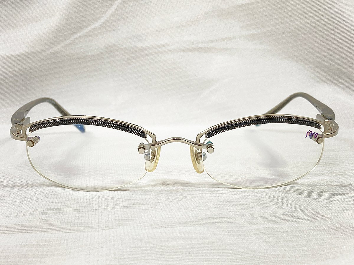 ∞ soca 眼鏡 メガネフレーム Um 49□20-140 コンビネーションフレーム ハーフリム ツーポイント 日本製 □H8
