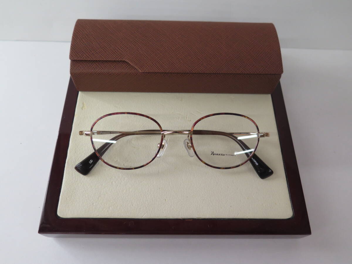 4-69　未使用展示品　Zparts ジーパーツ Z-117 カラー:GD（ Mirror Gold× Demi Brown）チタン　メガネフレーム　眼鏡フレーム　48口20