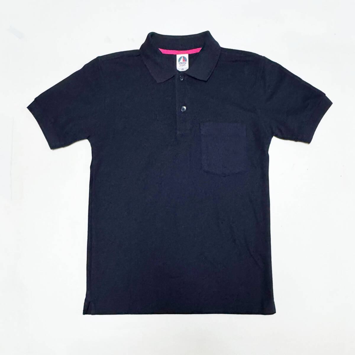 ■TRUSS／トラス 鹿の子無地ポケット付ポロシャツ ネイビーXS新品■