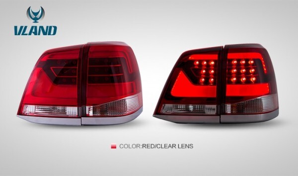 ランドクルーザー 200系 LED テール ランプ 後期仕様 前期中期用 ランクル レッドクリア VLAND（0205A-RC）