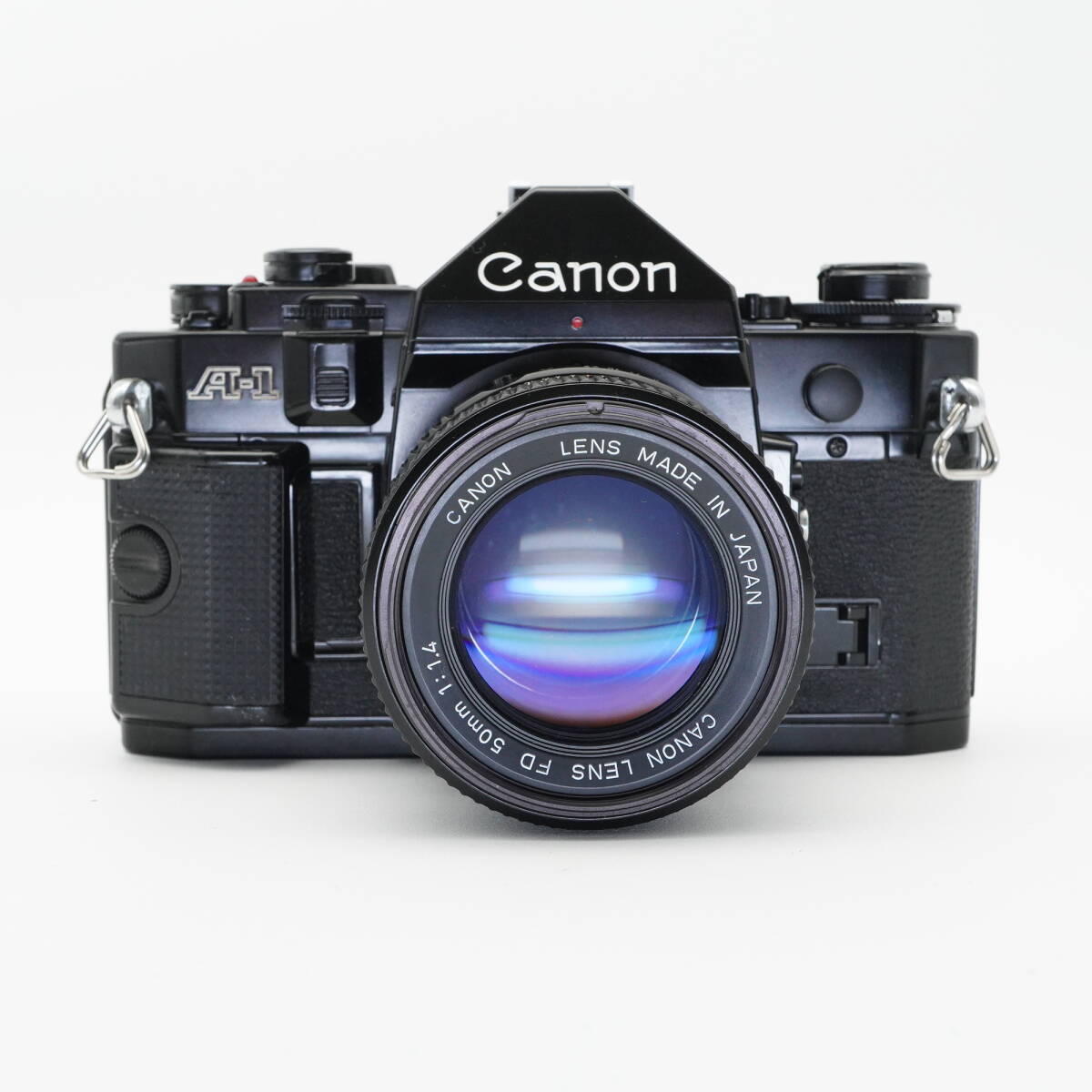 美品 Canon キヤノン A-1 (シャッターOK 鳴き無し 露出OK) NEW FD 50mm F1.4 フィルム一眼レフカメラ #AA5272