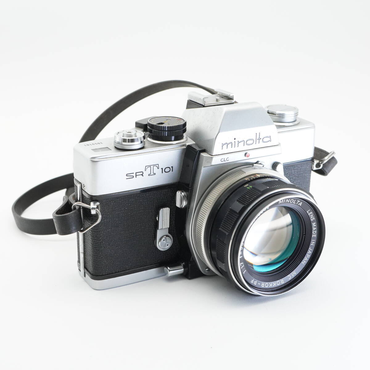 良品 Minolta ミノルタ SR-T101 (シャッターOK 露出NG) MC Rokkor-PF 55mm F1.7 元箱付 フィルム一眼レフカメラ #AA5119