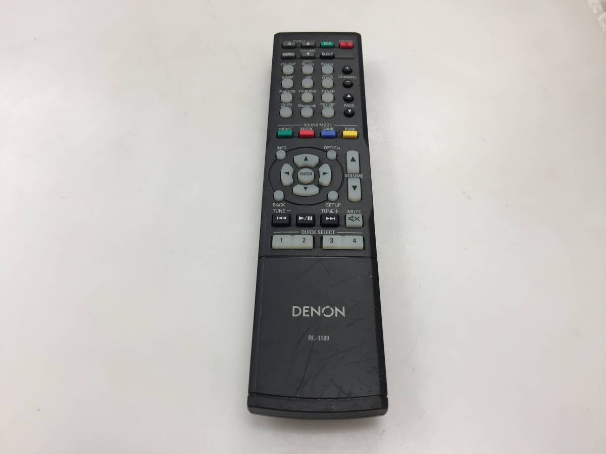 DENON デノン AVアンプ用 リモコン RC-1189　蓋欠品　中古品K902