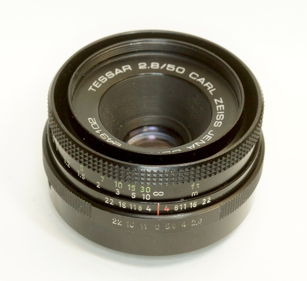 ドイツ製 Carl Zeiss Jena Tessar 2.8/50 M42 895B-102 ブラック 後期型 A/M切替レバー 80年代