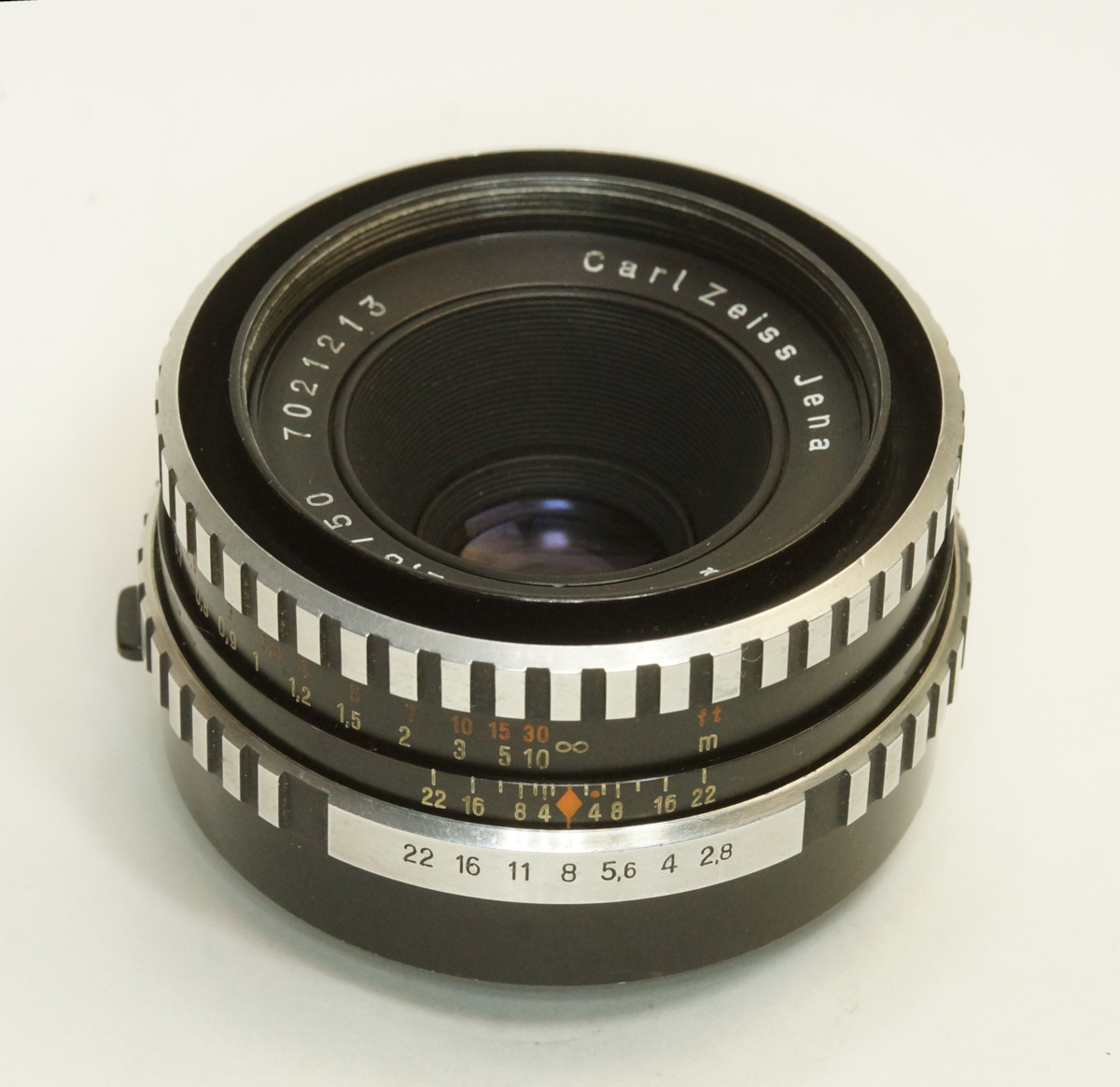 ドイツ製 Carl Zeiss Jena Tessar 2.8/50 ゼブラ M42 896NB-213 絞込レバー 白文字 初期型 60年代