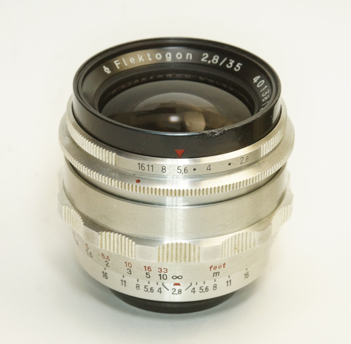  ドイツ製 Carl Zeiss Jena Flektogon 2.8/35 M42 118NB-812 Q1 絞羽12枚 シルバー 50年代 初期型