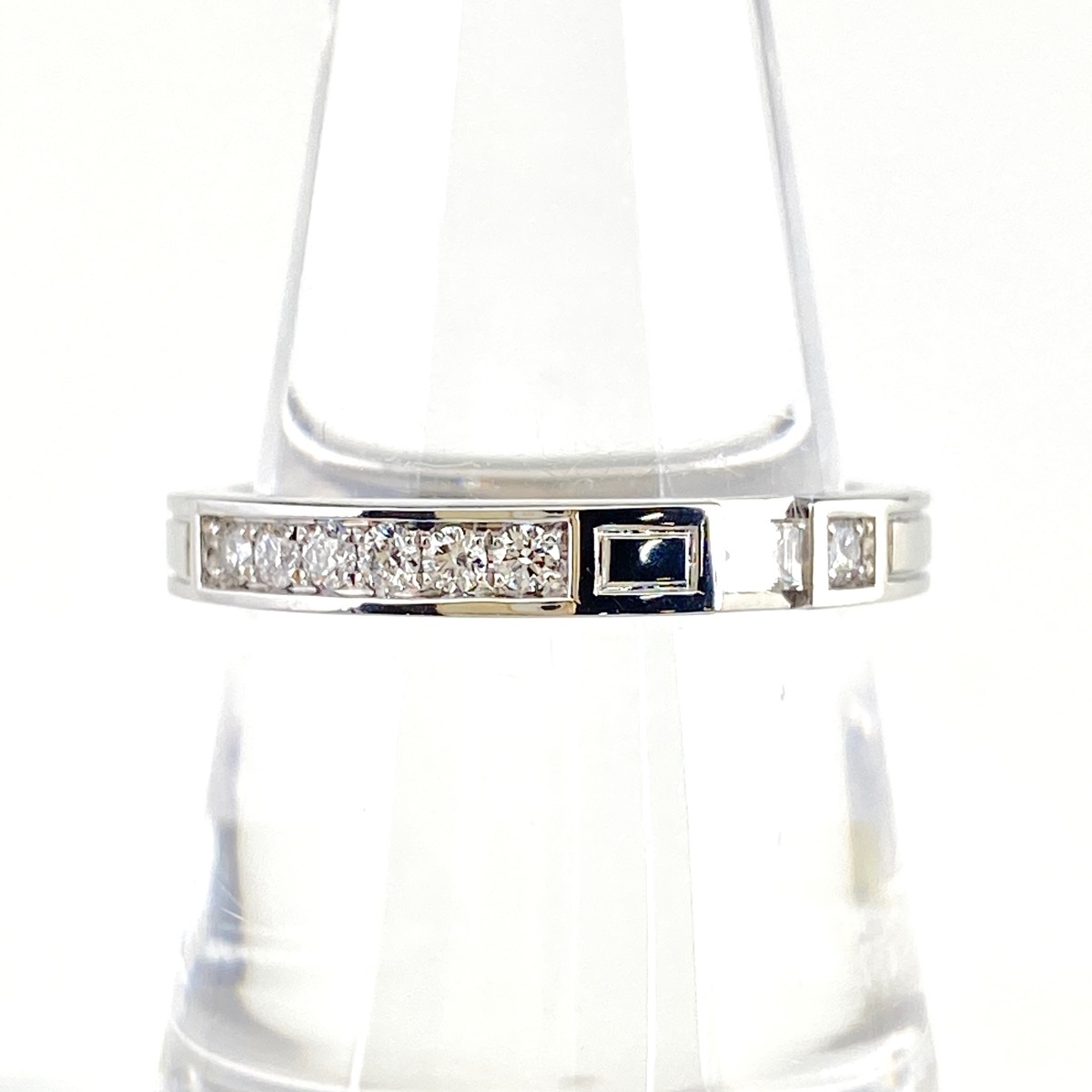 ハリーウィンストン HARRY WINSTON トラフィックアクセントバンド リング プラチナ 指輪 メレダイヤ 16号 Pt950 レディース 【中古】