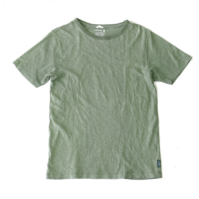 GOHEMP BASIC TEE【S】グリーン系 無地 半袖Tシャツ オーガニックコットン ゴーヘンプ 麻 GOOUT