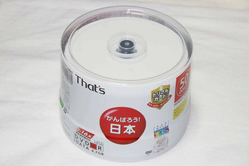 ★　送料無料！　★　太陽誘電　That's　日本製　DVD-R　16倍速　4.7GB　50枚入　6個セット　300枚　【 DR-47AWWY50BNT 】