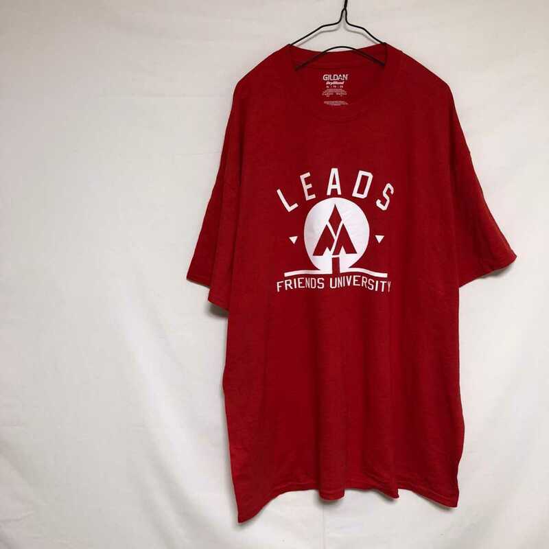GILDAN Tシャツ LEADS オフィシャル 英字 赤 レッド