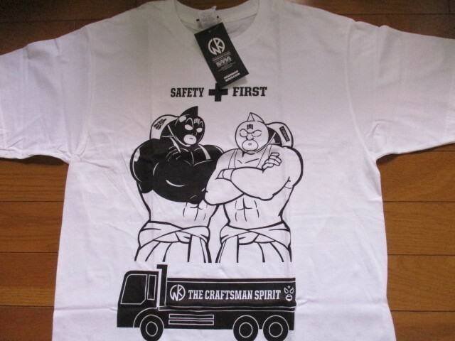 残り1着　新品　即決　キン肉マン　SAFETY FIRST　Mサイズ　白　Tシャツ　ゆでたまご　正規品