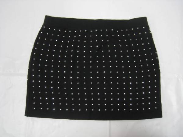 ZARA ザラ スウェット スカート メタルストーン ブラック M 黒 