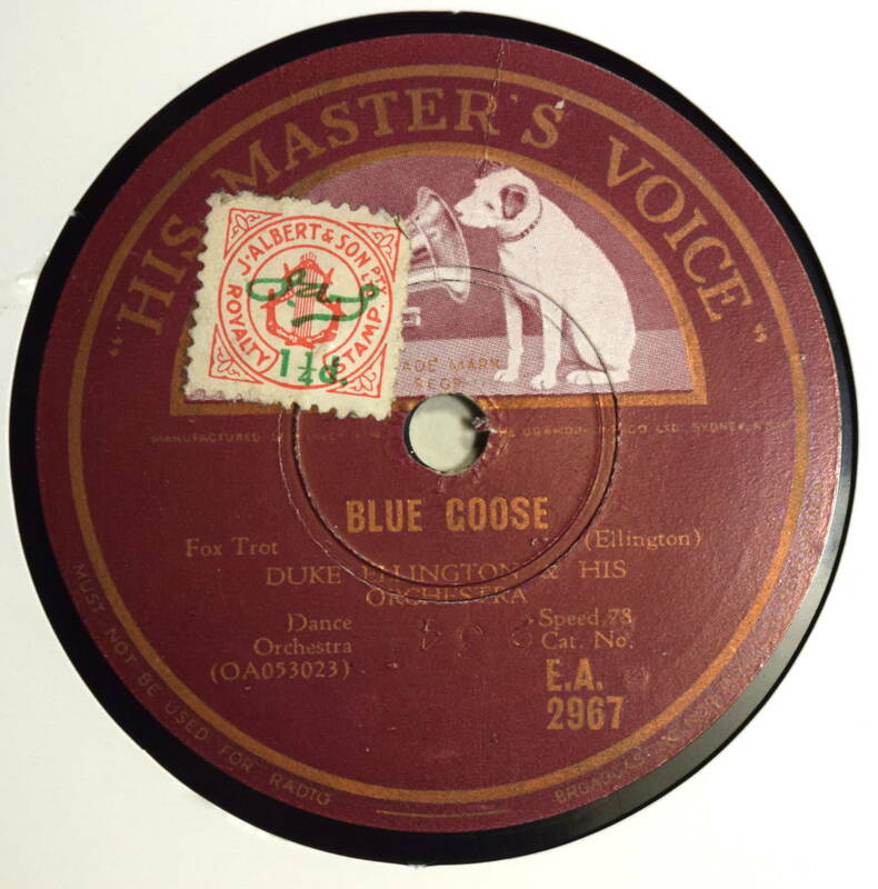 DUKE ELLINGTON & HIS ORCHESTRA /DUSK /BLUE GOOSE （HMV EA2967) SP盤 78rpm JAZZ 《英盤》