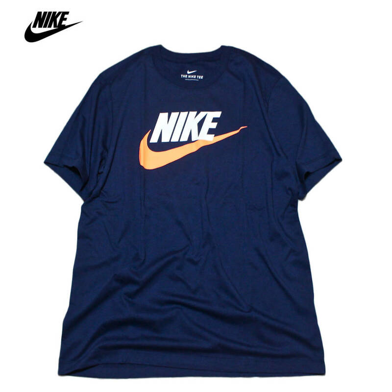 【新品】ナイキ フューチュラ アイコン 半袖 Tシャツ【410：紺】M NIKE トレ コットン ロゴ T