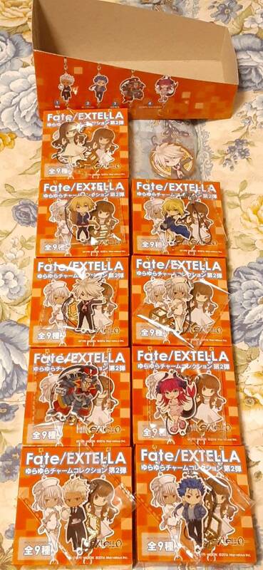 Fate／EXTELLA ゆらゆらチャームコレクション 第二弾 全9種＋文教堂限定 カルナ 缶バッジ 無銘 クー・フーリン ジャンヌ 主人公（女）