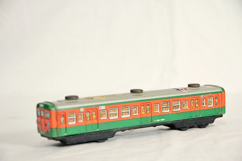 〇当時物 ブリキ おもちゃ イチコー 電車 クハ111-493 急行 鉄道 昭和レトロ ビンテージ 玩具 管BFFA