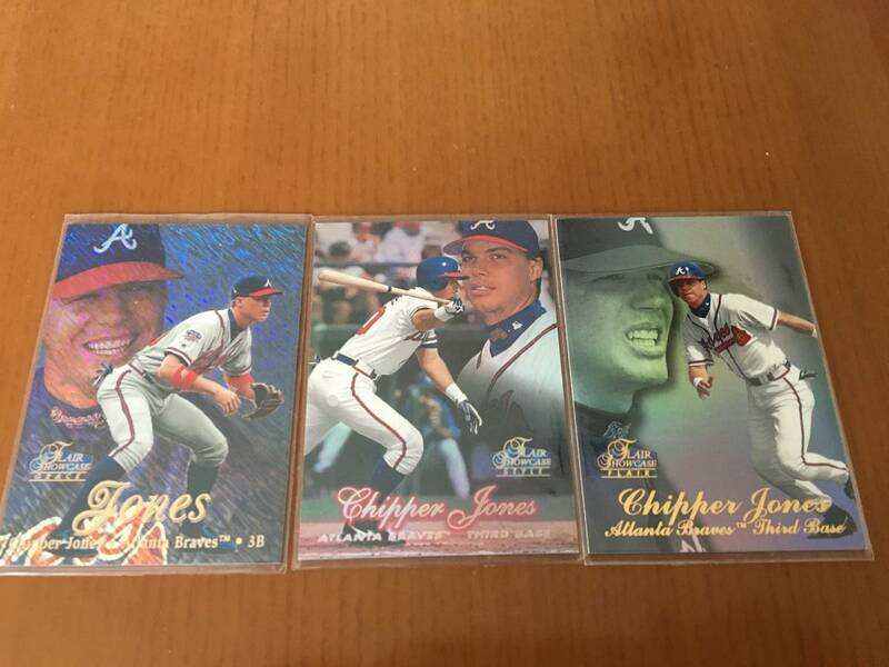 【MLB通算2726H,468HR】Chipper Jones ３枚　【1998 Flair Showcase Row1,2,3】