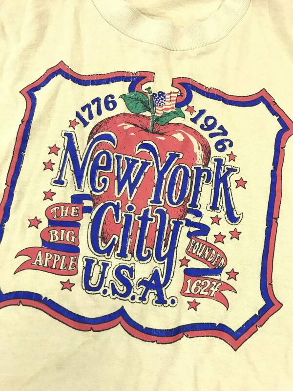 古着 132 半袖 Tシャツ NEWYORK big apple USA コットン ビンテージ オリジナル vintage 70 80 90 old オールド