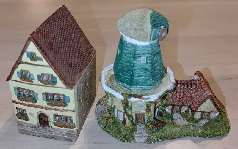 ベルギー製 ワンダーワールド/wonder world ミニチュアハウス OLD GLORIES 陶器 置物 家 風車小屋 2個セット 送料無料 即決