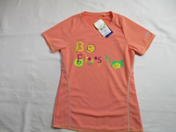 ZV779【mizuno】ミズノ　新品　ストレッチ　クーリング　BODY　DESIGN　半袖Tシャツ　女性　淡橙　S