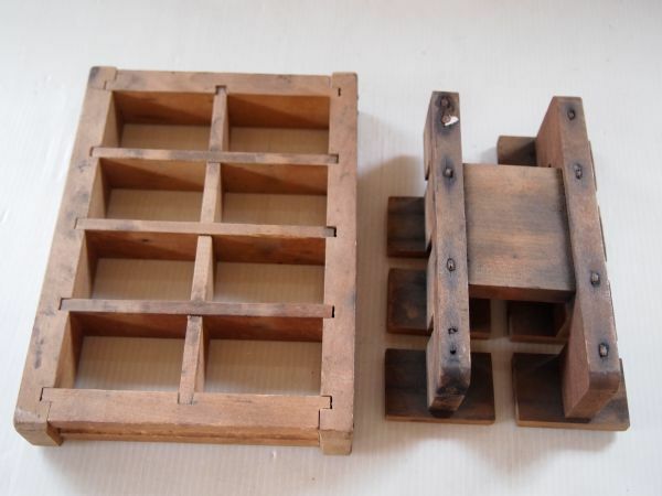 昭和レトロ◆型抜き　型押し　木製　寿司押し　木型　ジャンク　木枠　古道具　