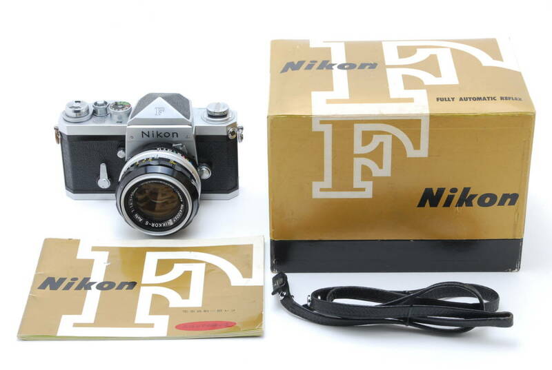 [AB品] Nikon F アイレベル 赤点+NIKKOR-S Auto 50mm F1.4＊シリアル一致元箱＊10048