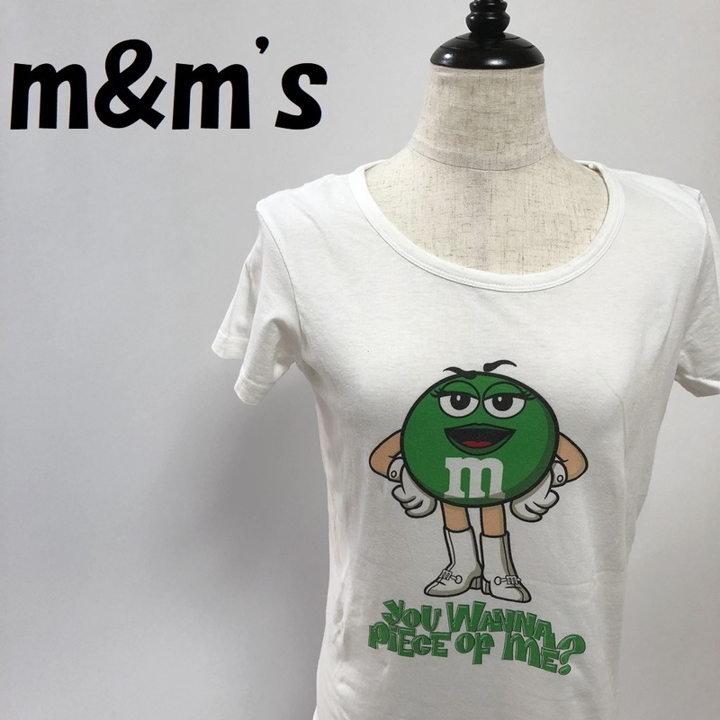 【人気】m&m's/エムアンドエムズ ビッグプリント 半袖Tシャツ ホワイト サイズXL レディース/S223