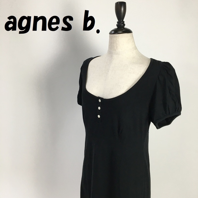 【人気】agnes b./アニエスベー ワンピース 半袖ワンピース ブラック レディース/S490