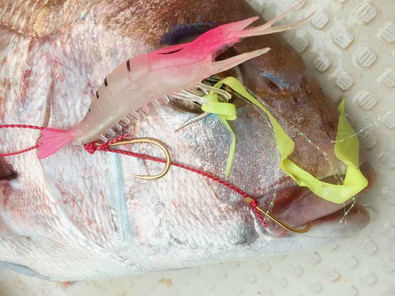 真鯛釣るなら！《鯛ラバシュリンプ　ピンク夜光3種セット》 鯛カブラ　甘鯛　エギ海老　がまかつシマノダイワタイラバ仕掛け